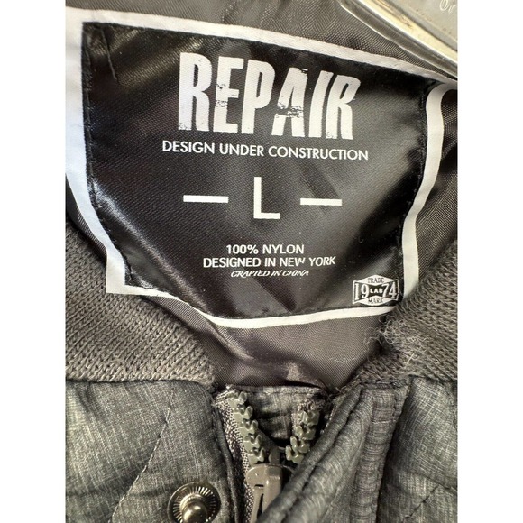 Repair Design Under Construction Vest Quilted Men’s Quilted Zipper Snaps Pockets - Picture 6 of 7